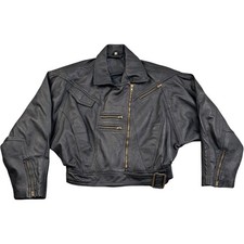 Giacca media donna pelle nera