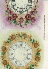 Foglio 30x50 carta di riso per decoupage temi angeli fate animali frutta orologi