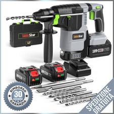 ✅ Tassellatore a Batteria Martello Demolitore ✅x2 Batterie Trapano a Percussione