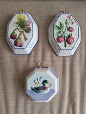 3x CERAMIC JELLY MOULDS, ABC