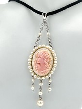 Ciondolo Cammeo Rosa 25mm