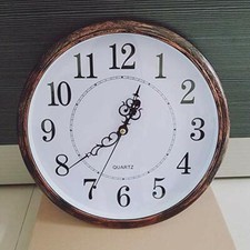 OROLOGIO DA PARETE TONDO EFFETTO VINTAGE LEGNO 30CM CASA UFFICIO CLASSICO STANZA