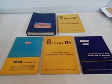 LOTTO MANUALE RIPARAZIONE E DATI CATALOGO RICAMBI ORIGINALE 5 PEZZI FIAT 124 
