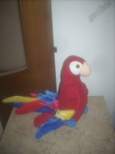 pupazzo pappagallo ara  in velluto e tessuto cm 51 leggi....