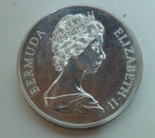 BERMUDA - MONETA DA 1 DOLLARO 1972 - SILVER WEDDING - IN ARGENTO - ORIGINALE