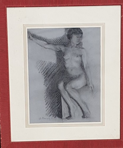 Quadro dipinto carboncino nudo