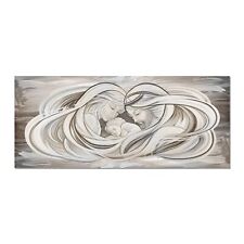 Quadro Moderno su tela materica a rilievo stampa SACRA FAMIGLIA 52x122 cm
