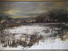 Antonio Pedretti "Bianco periferico" Olio su tela 140 x 200, anno 2007