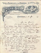 PERPIGNAN - LETTRE VILAR &