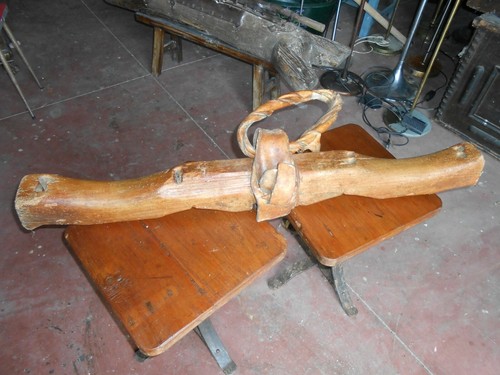 Antico giogo legno pelle - antico, in