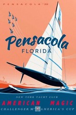 Poster Manifesto Locandina Pubblicità Coppa America Vela Stampa Vintage 32x47 Cm