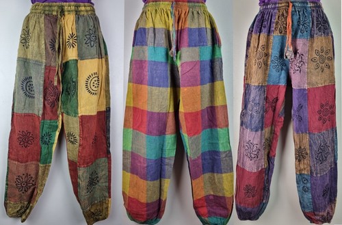Pantaloni cotone patchwork