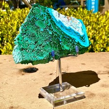 1,7 libbre pietra pavone naturale silicio pavone foglio lucido a mano