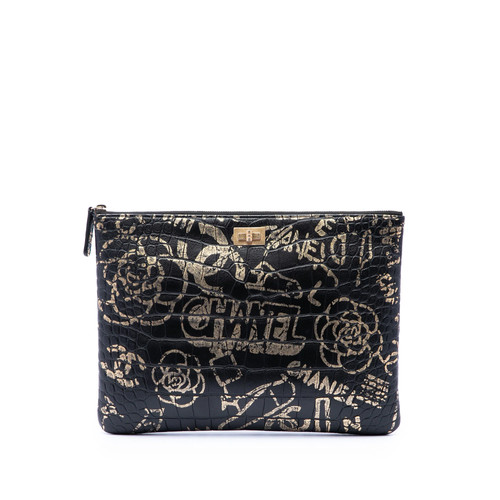 Chanel crocodile embossé cuir - chanel,