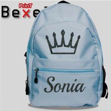 Zaino bambina Trekking Personalizzato Glitter Corona e qualsiasi nome Zainetto S