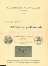 1920 TORINO Catalogo dell'Epidiascopio Universale