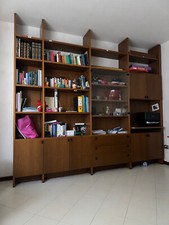 scaffale libreria legno marrone scuro, 318x275x35, usato come nuovo