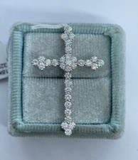 Ciondolo croce tonda diamante