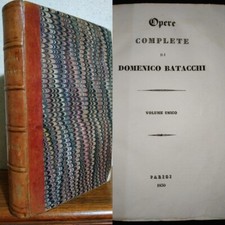 Domenico Batacchi, OPERE COMPLETE volume unico Parigi 1830 1ª INCISIONI EROTICHE