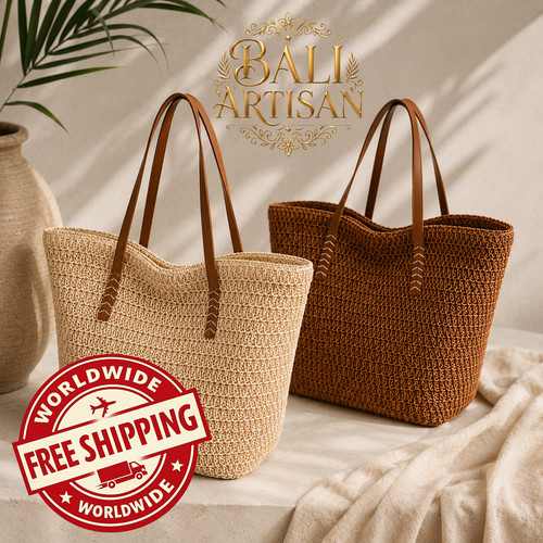 Borsa tote paglia bali - in, di