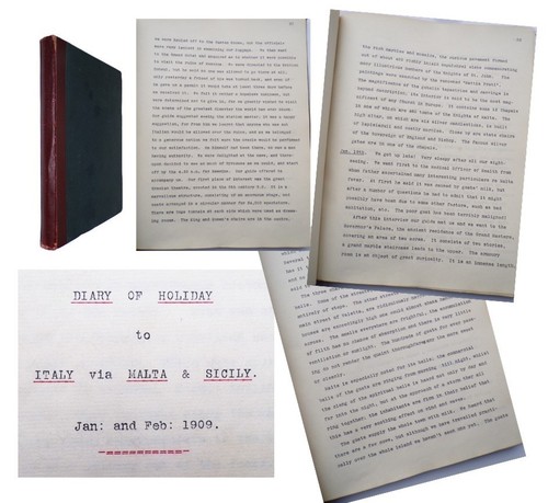 1909 manuscript book trip - manuscript,