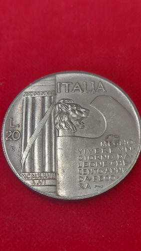 Moneta regno italia lire - d'italia, 20