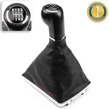 Pomello Leva del Cambio per Opel Astra H Diesel 6 Marce Nero Pelle con Cuffia