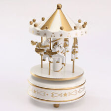 Giostrina Giostra Musicale Carosello Carillon In Legno Cavalli Bianca moc