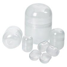 5 Bussolotti barilotti in plastica SORPRESA Uovo Cioccolato Uova Pasqua 7x10,5cm