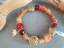 ???BRACCIALE DONNA PIETRE NATURALI DURE BRILLANTINI CHARMS. 21 CM.  N. 18 ?