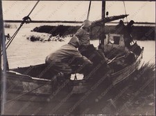 1957 POLESINE CAMERINI barca supporto popolazione alluvione Rovigo Fotografia