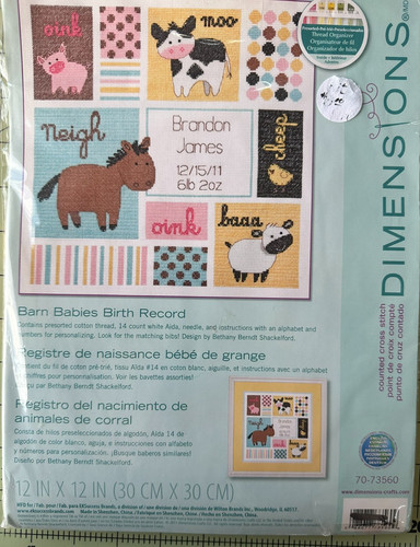 Kit punto croce dimensioni