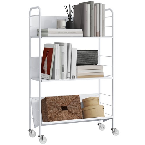 Homcom carrello portalibri 3 - portalibri,