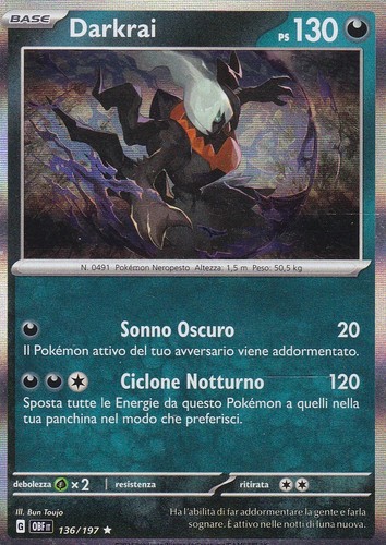 Carta pokemon darkrai - carta,