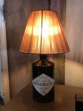 Lampada GIN HENDRICK'S tavolo artigianale paralume Rame Bronzo Caldo Striscie
