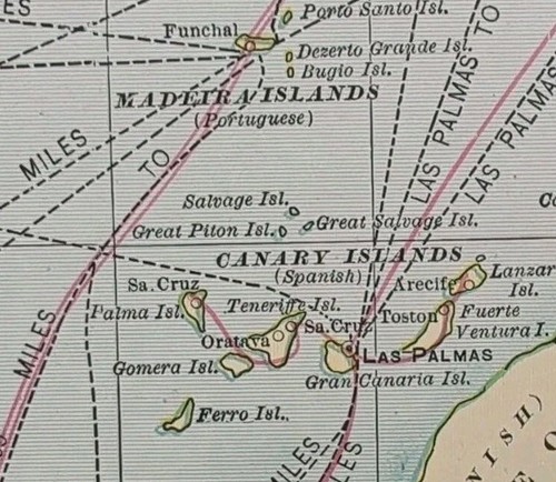 Mappa oceano atlantico 1902 - mappa,