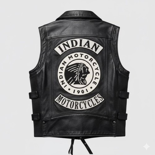 Gilet pelle uomo nero - in,