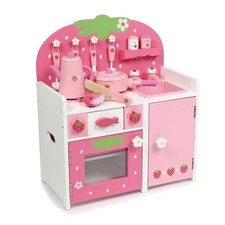 Cucina gioco in legno rosa con