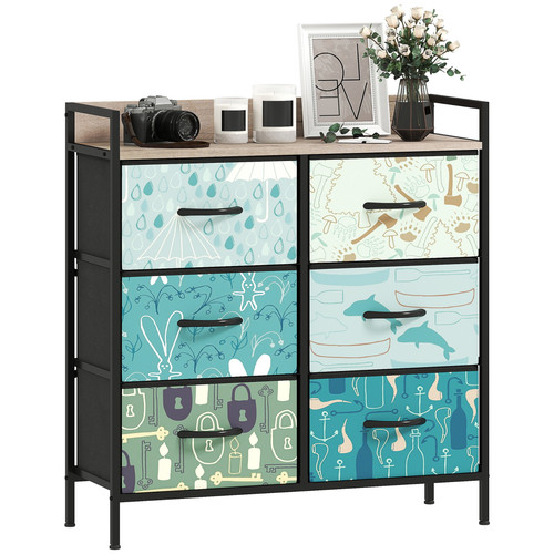 Cassettiera blu 79w 29p - blu,