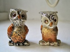 COPPIA GUFI  DA COLLEZIONE IN PELTRO ARGENTATO E SMALTATO