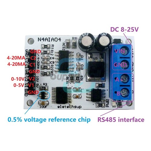 Modbus rtu 20ma - 4-20ma, modulo