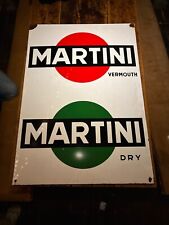"Martini - Vermouth" Insegna (doppia) pubblicitaria 1955 smaltata MONETA MILANO 