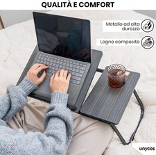 VASSOIO TAVOLO TAVOLINO x PC LETTO DIVANO altezza regolabile, con porta tazza