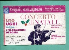 Biglietto Concerto di Natale con UTO UGHI Violinista-CATTEDRALE DI MOLFETTA 1997