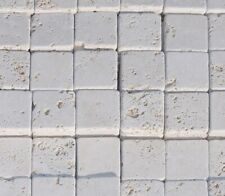 PIASTRELLE MOSAICO ANTICATO 10x10x1 cm / MARMO TRAVERTINO CHIARO / (conf. 50 PZ)