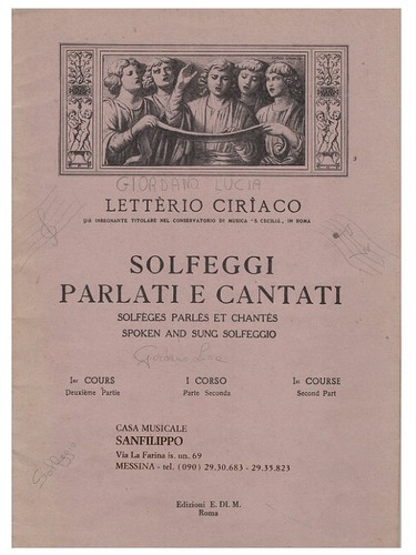 Solfeggi parlati cantati - cantati, i°