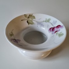 Ginori verde - contenitore candela in porcellana bianca decorata