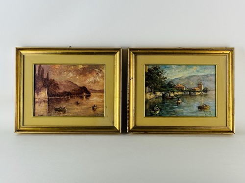 Coppia quadri dipinti con olio - coppia,
