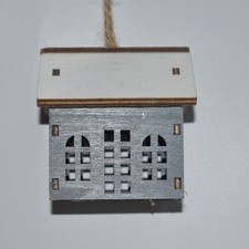 Casetta il legno grigio per albero di natale addobbi decorazioni natalizi da cas