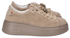 GIO + PIA250C SNEAKERS SCARPE DONNA LACCI STRINGHE CAMOSCIO COMBI TORTORA